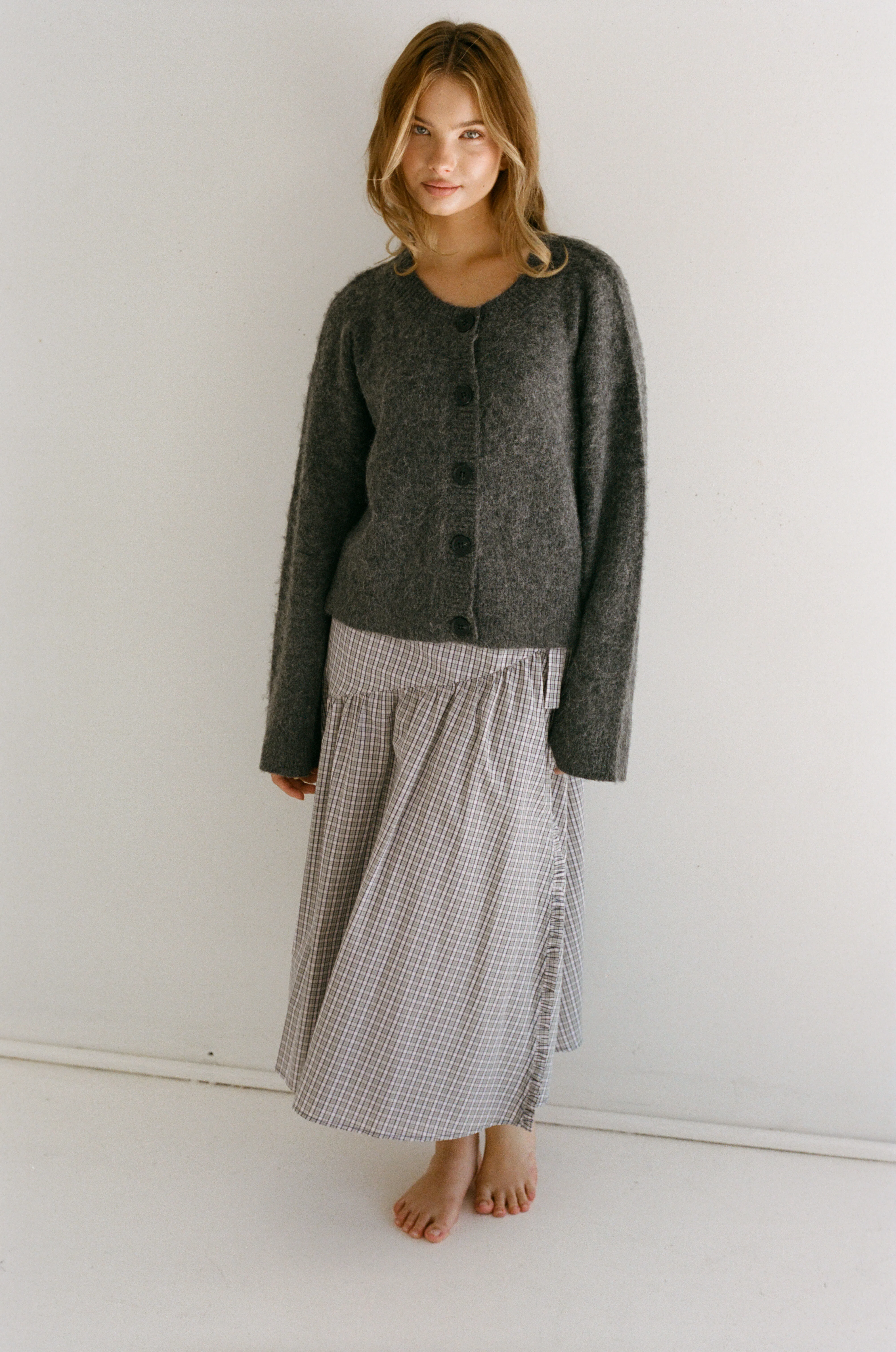 Billie Knit Cardigan - Grey - Image 5