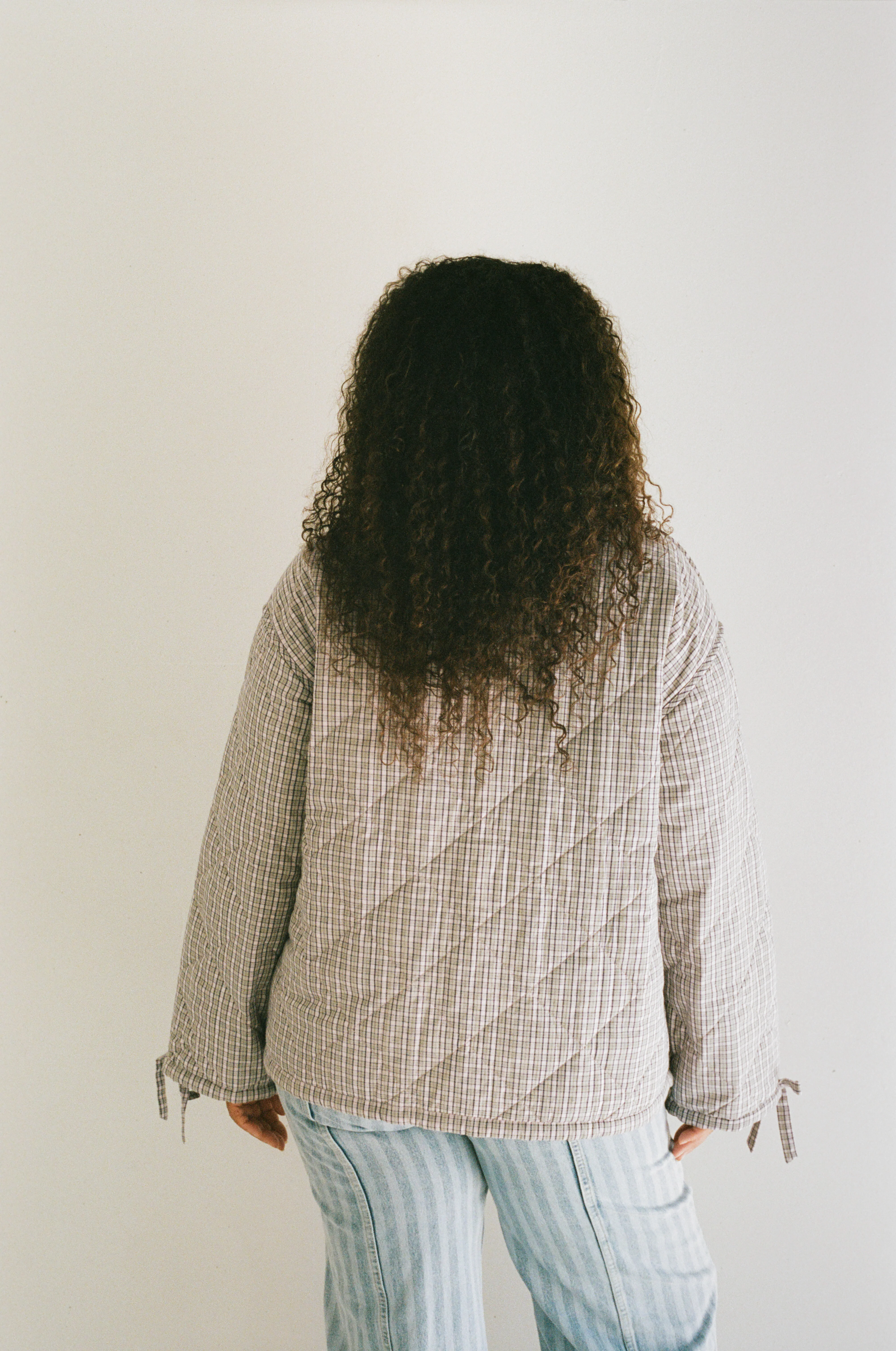Chloe Quilted Jacket - Rosebud/Check - Image 6