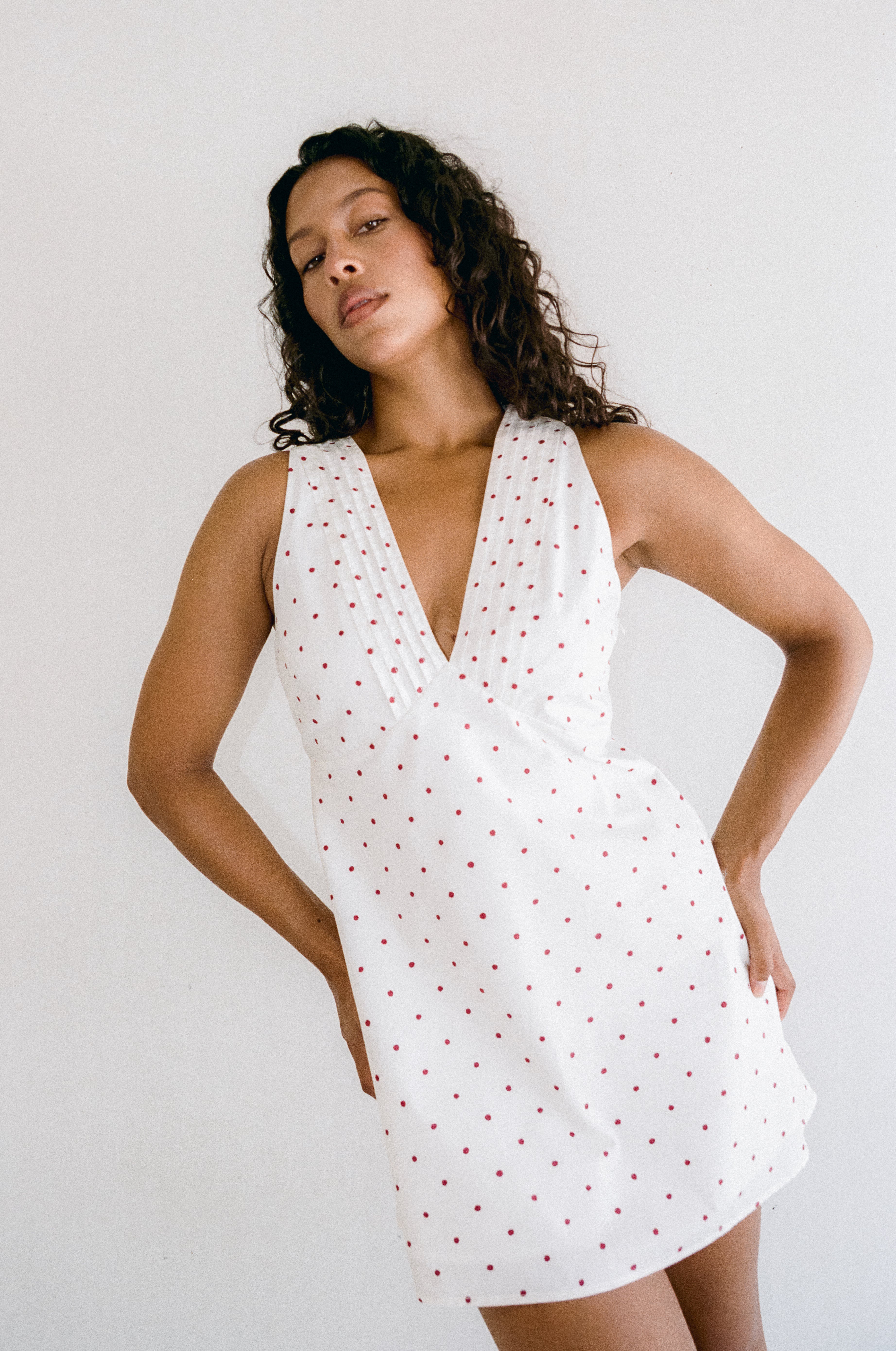 Clara Mini Dress - Cherry Polka Dot - Image 4