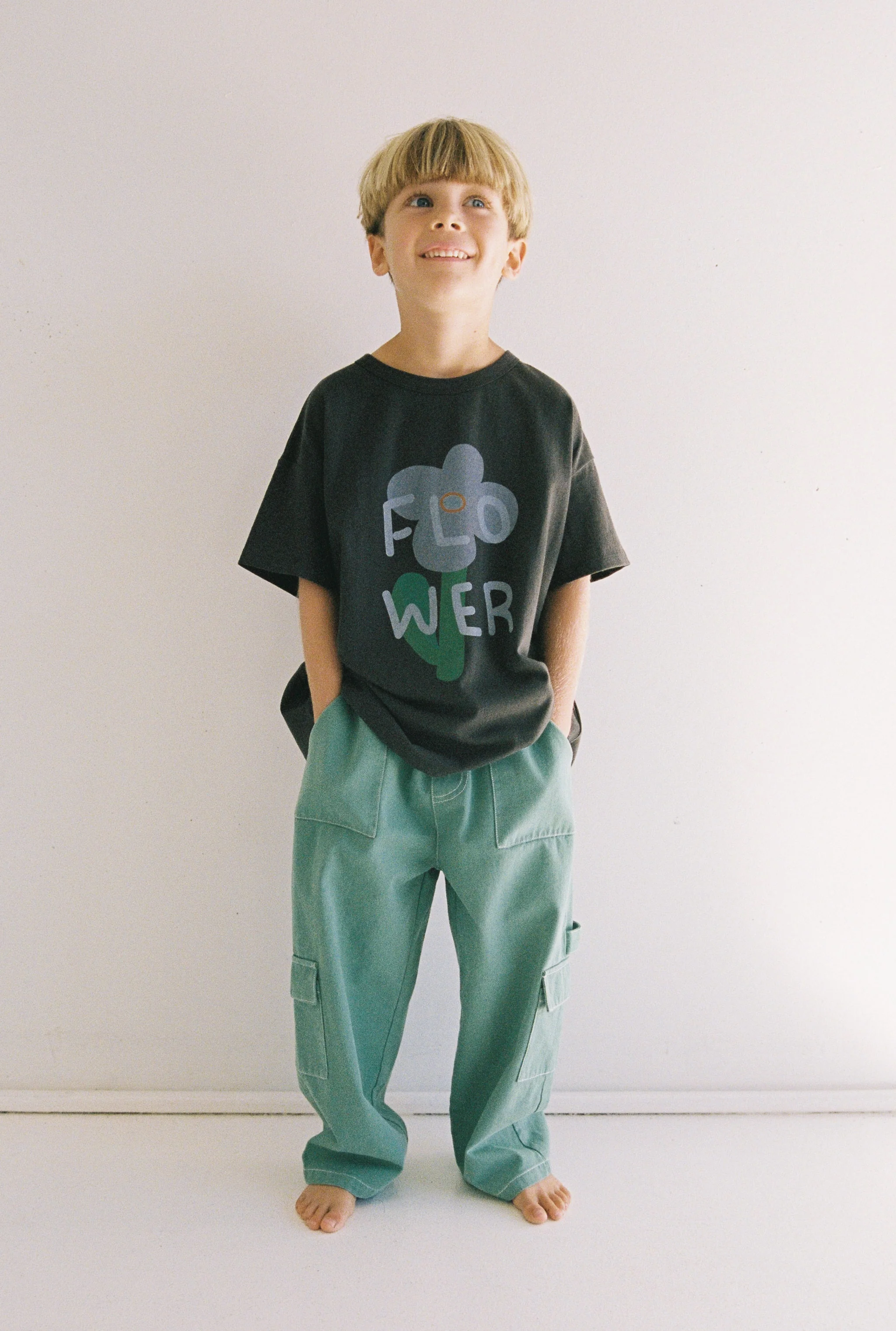 JNR Blossom Tee - Washed Black - Image 3