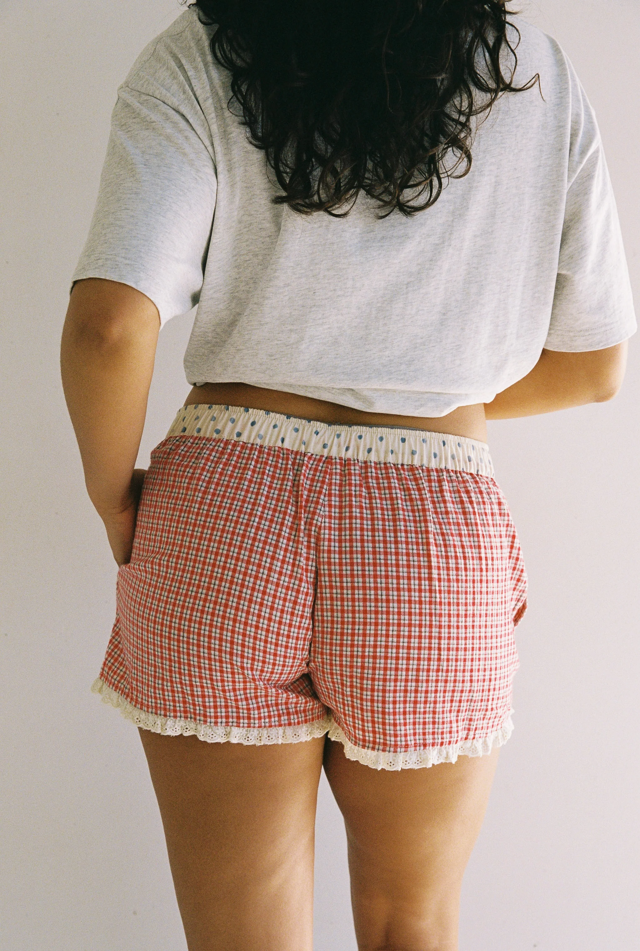 Josie Boxer Short - Red Check - Image 4