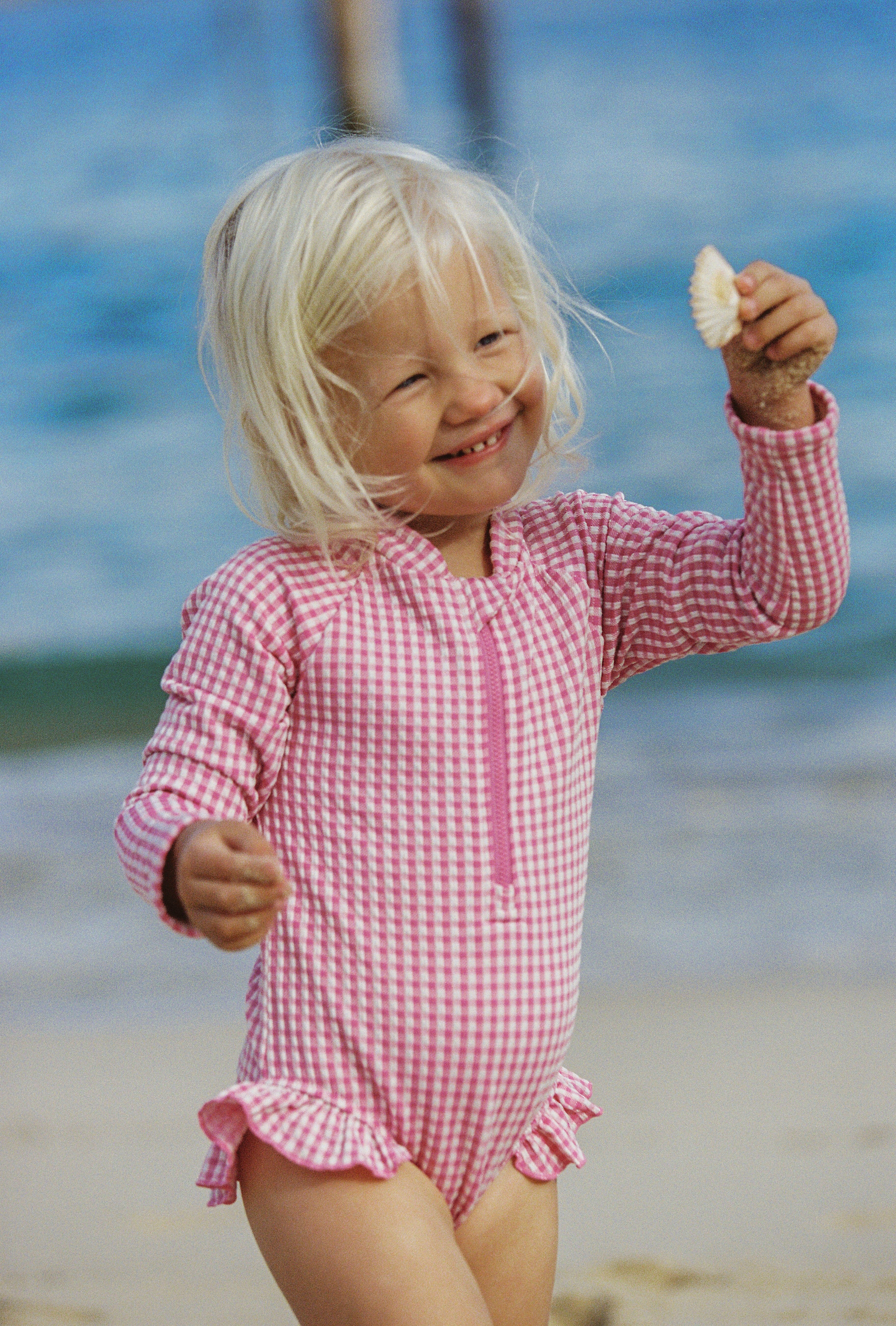 Letty Long Sleeve One Piece - Strawberry Gingham - Image 3