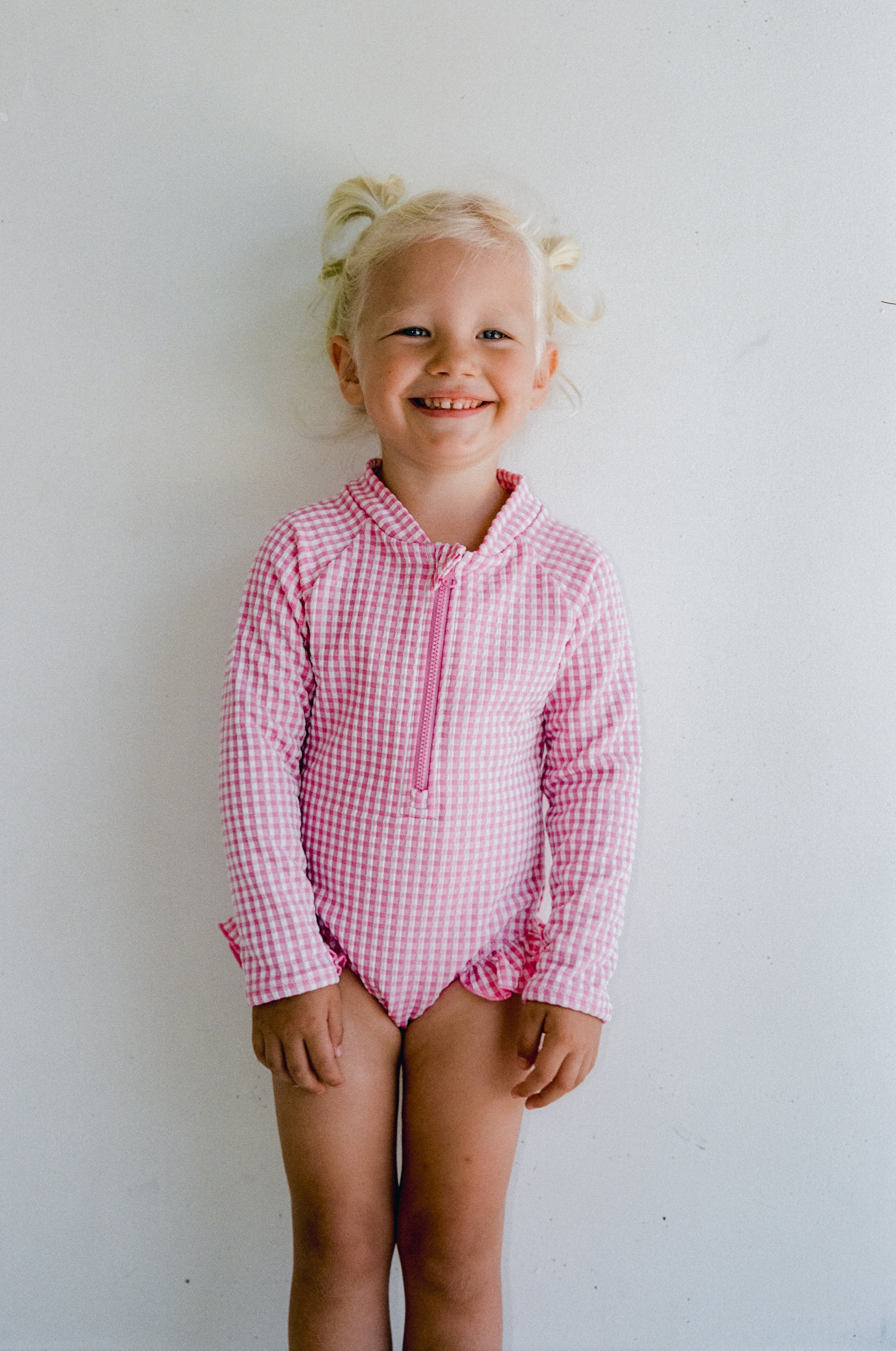 Letty Long Sleeve One Piece - Strawberry Gingham - Image 4