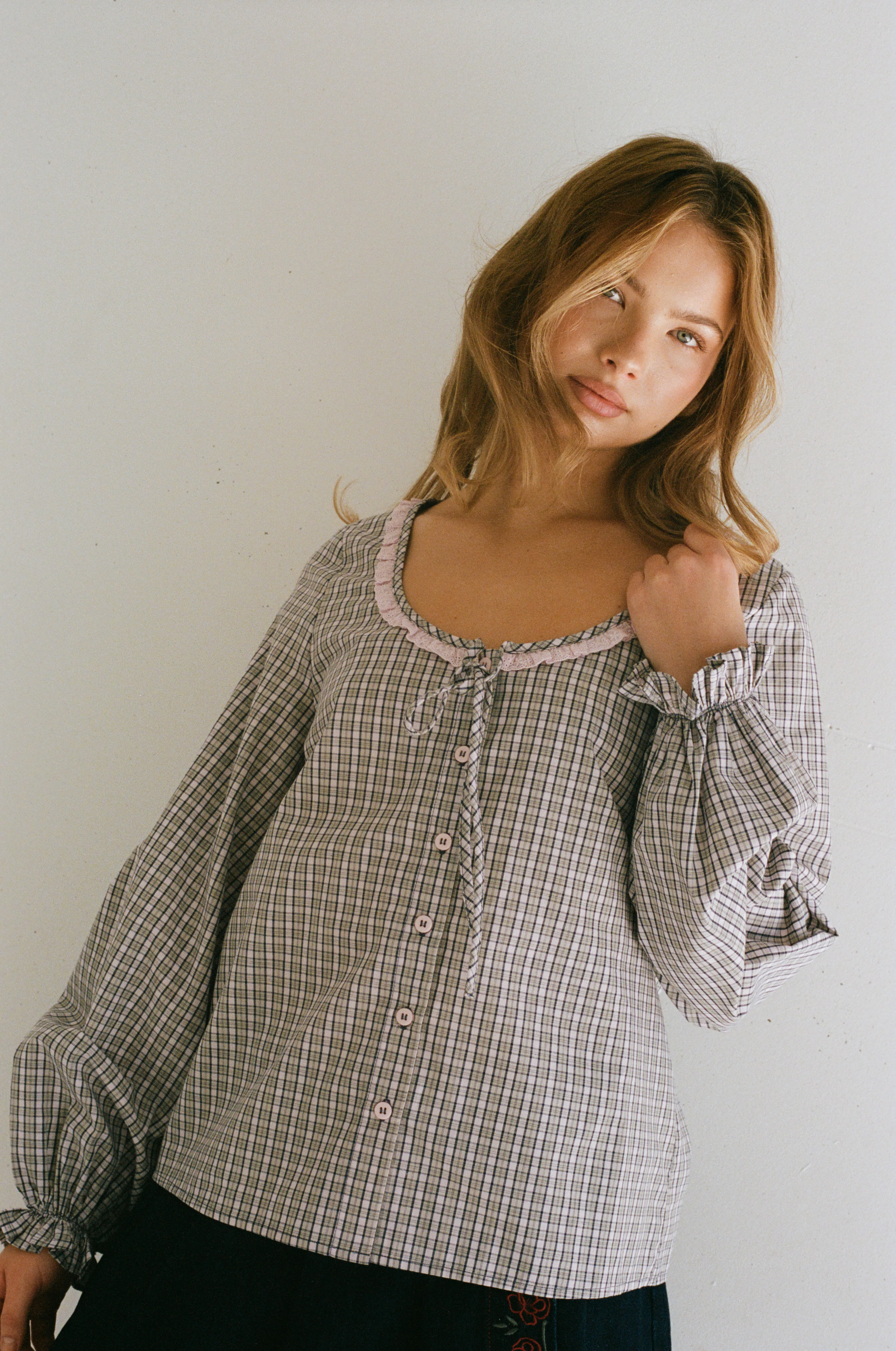 Paloma Blouse - Check - Image 4