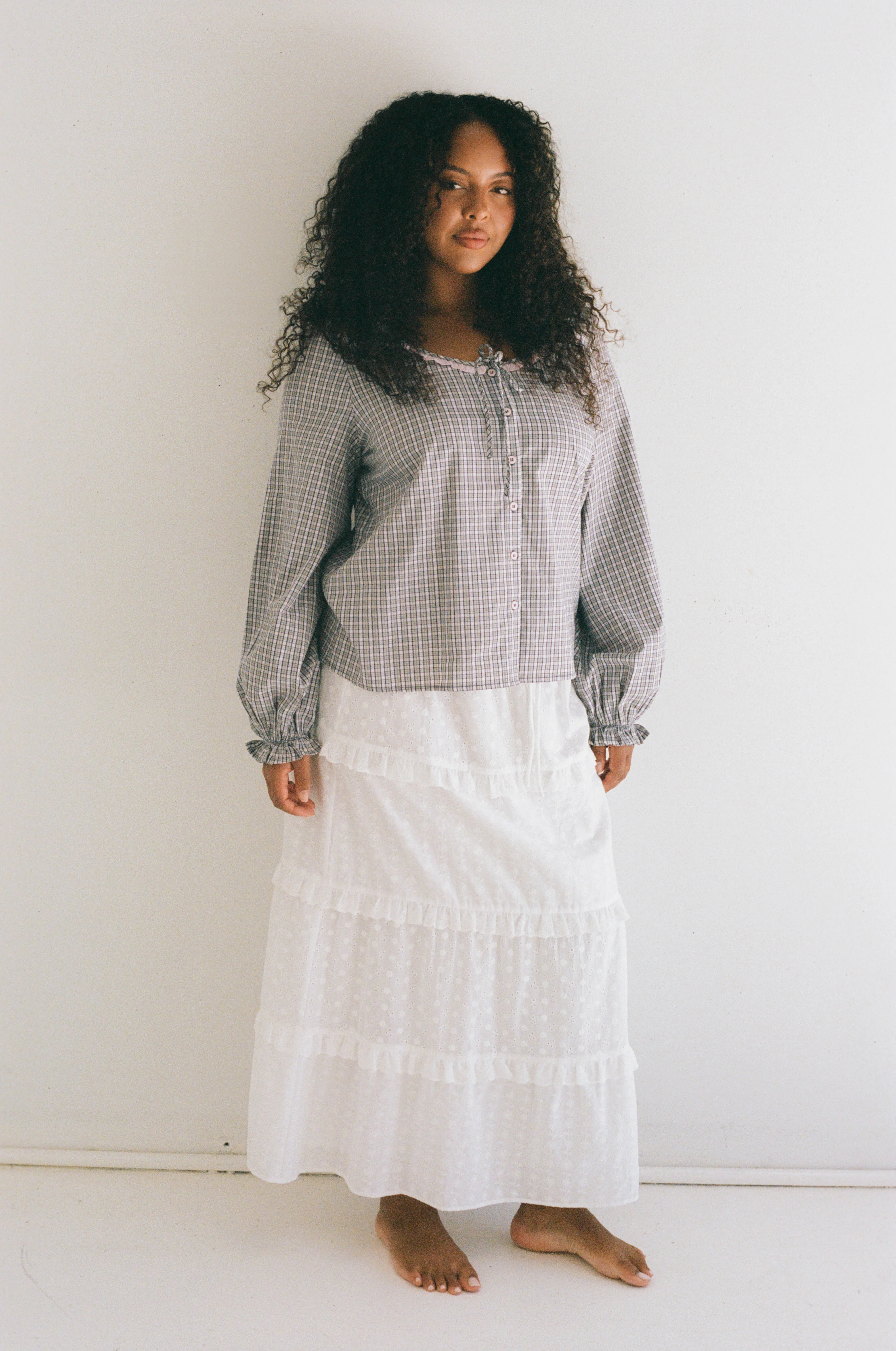 Paloma Blouse - Check - Image 7
