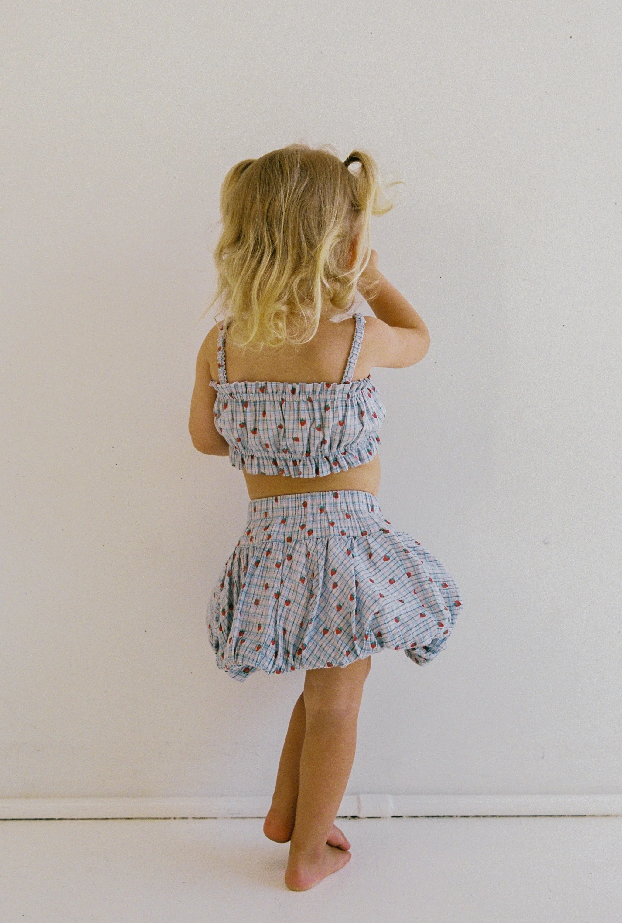 Poet Ruffle Crop - Strawberry Check - Image 5