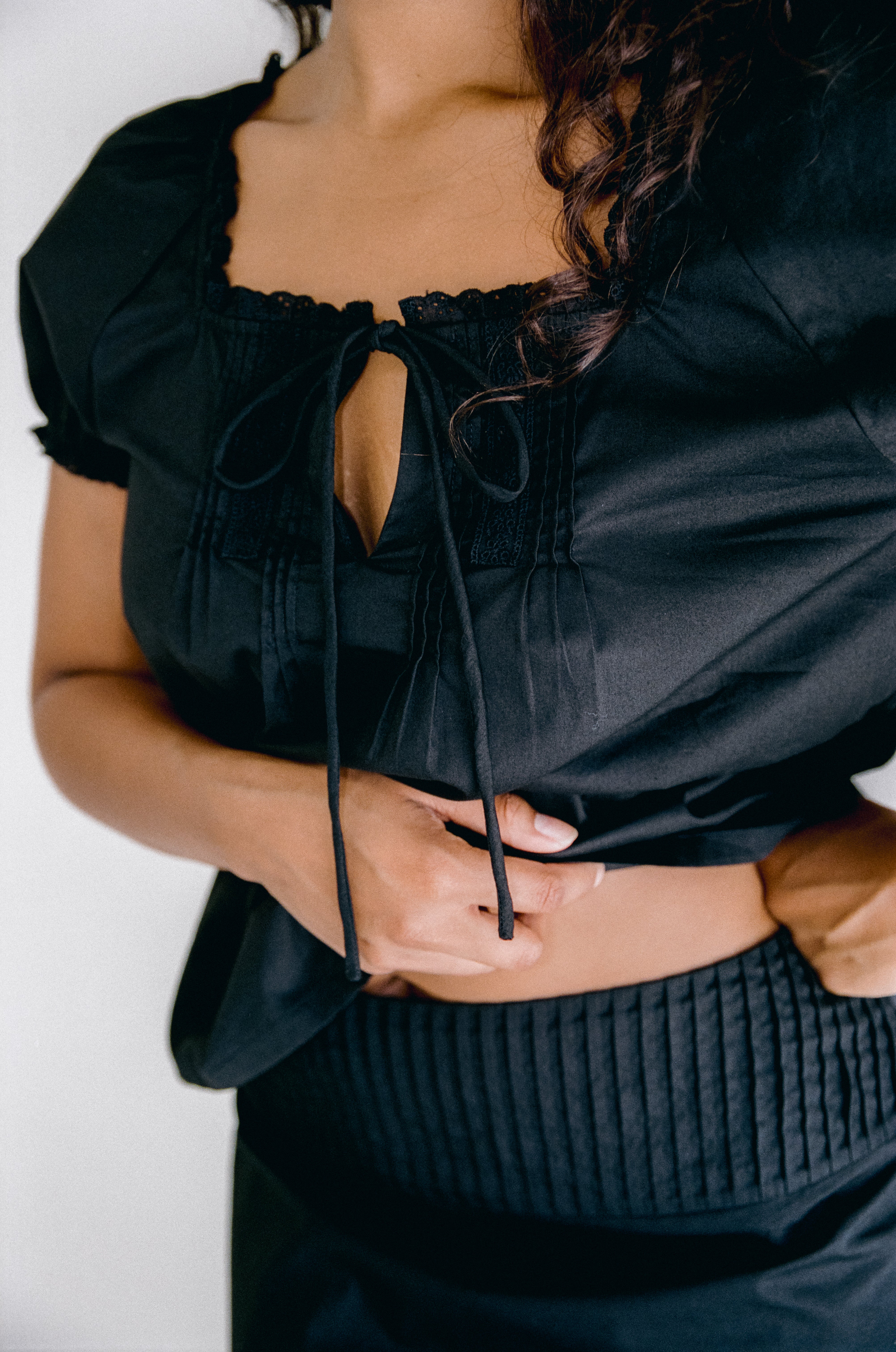 Scout Pintucked Blouse - Black - Image 5