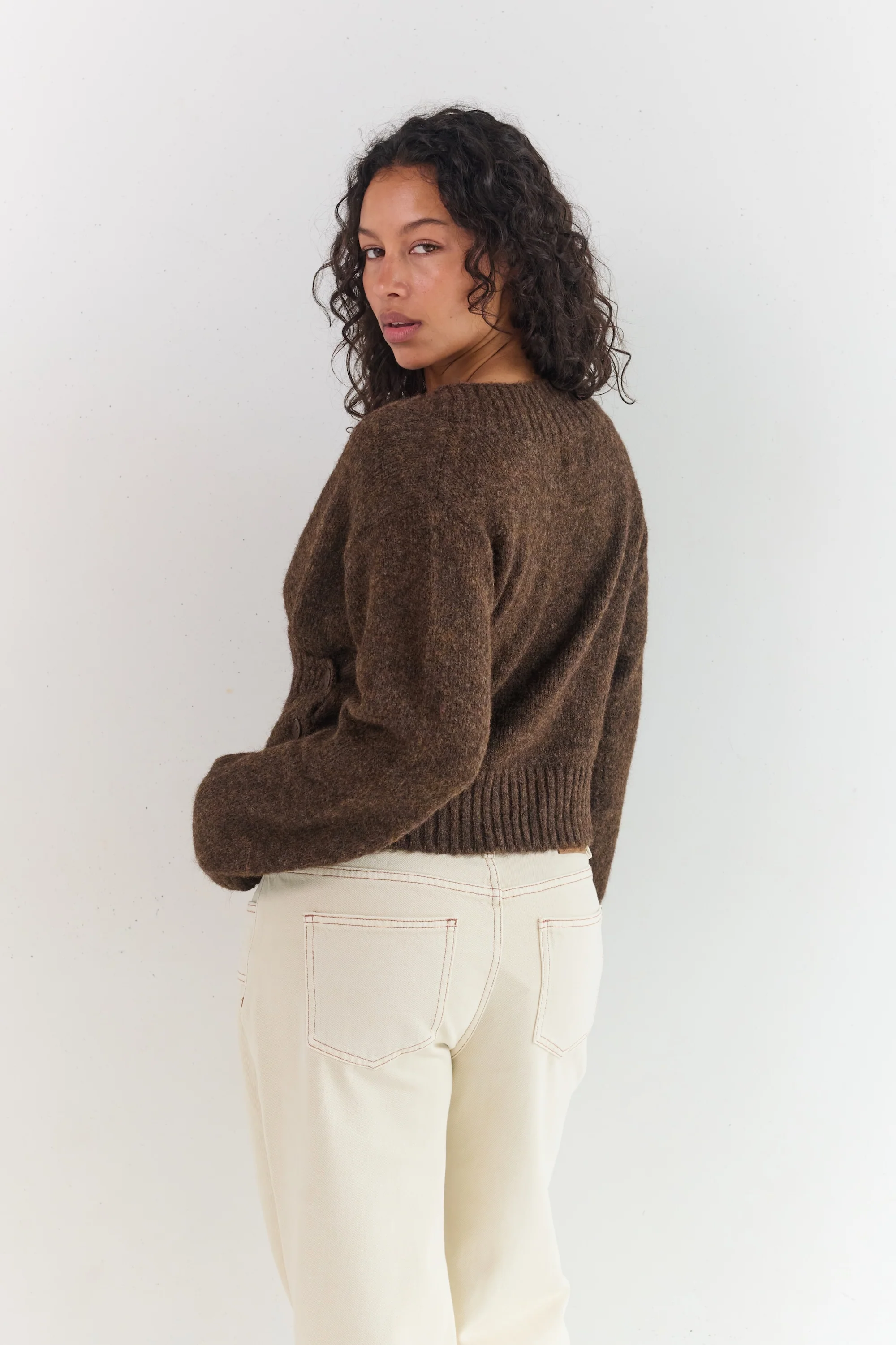 Serena Wrap Cardigan - Brunette - Image 7