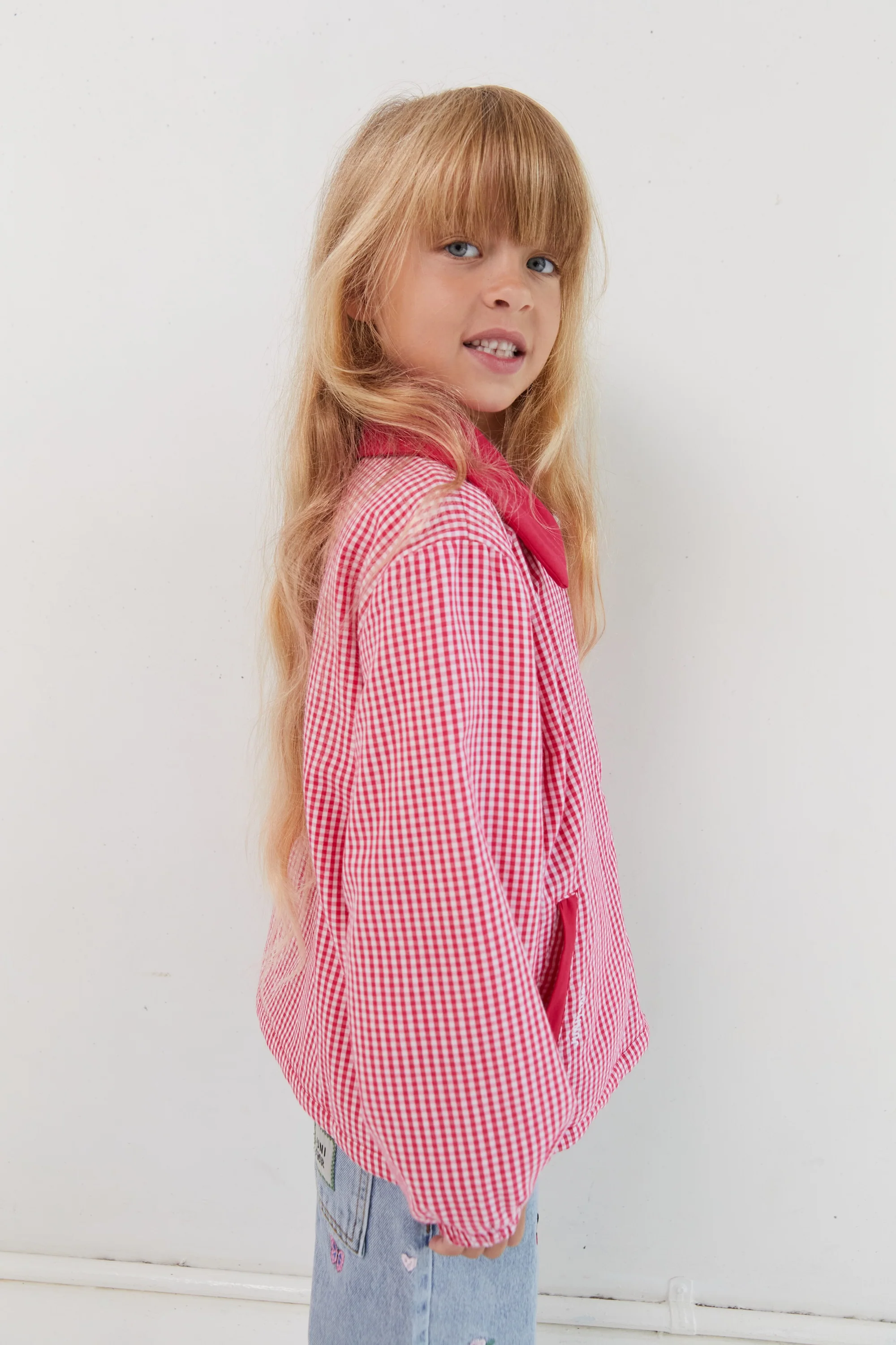 Sienna Padded Jacket - Raspberry Gingham - Image 6